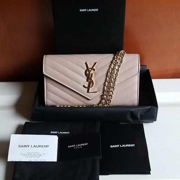 Saint Laurent Handbags - Saint  Laurent  Pale  Pink YSL Logo  Wallet